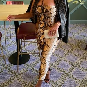 JLUXlable Sexy Snake Skin bodycon dress